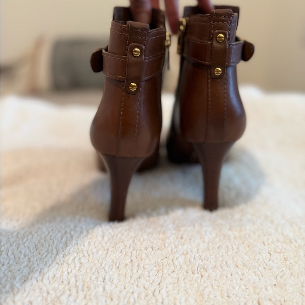 Tory Burch Brown Leather Ankle Boots - Picture 3 of 6